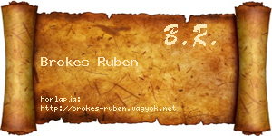 Brokes Ruben névjegykártya